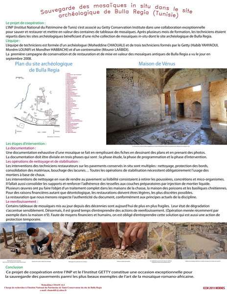 Chaouali_Sauvegarde et mise en valeur des mosaiques in situ dans le site archeologique de Bulla Regia, Tunisie