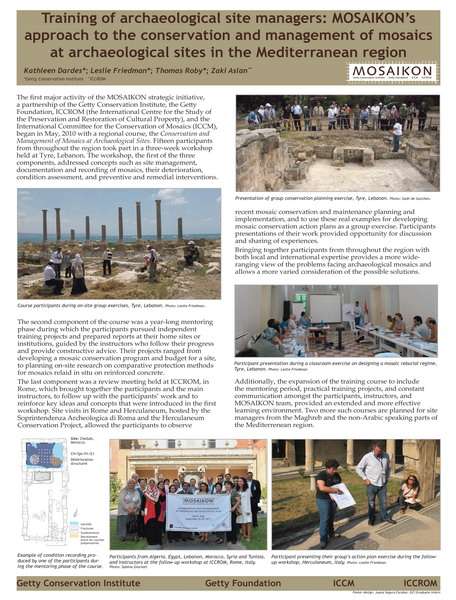 Dardes et al._Training pf archaeological site managers. MOSAIKON